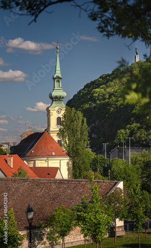 View on a medieval temple a...