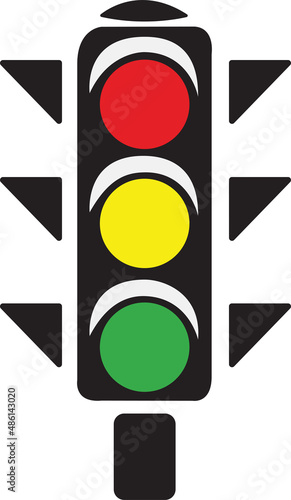 Colorful traffic light vector icon isolated