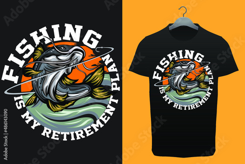 Fishing tshirt design template fishing vector design, Fishing T-shirt Designs - Adobe Stock