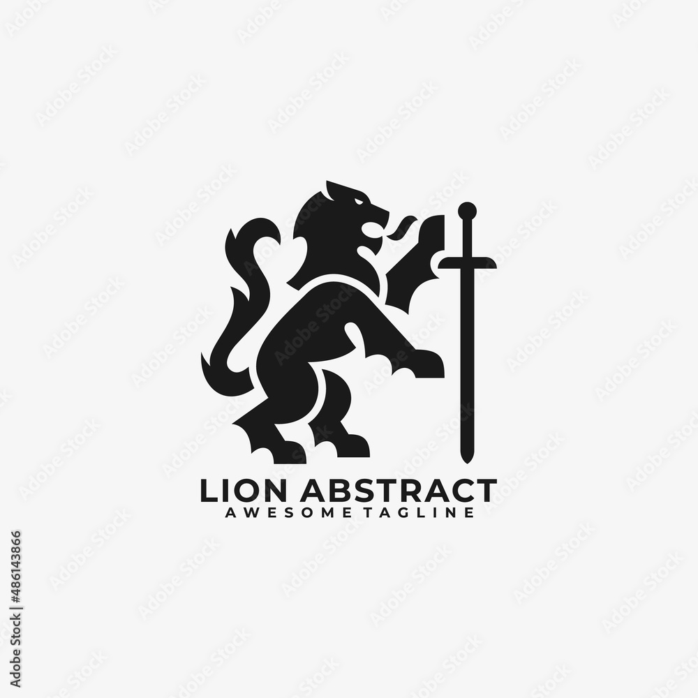Fototapeta premium Lion abstract logo design vector