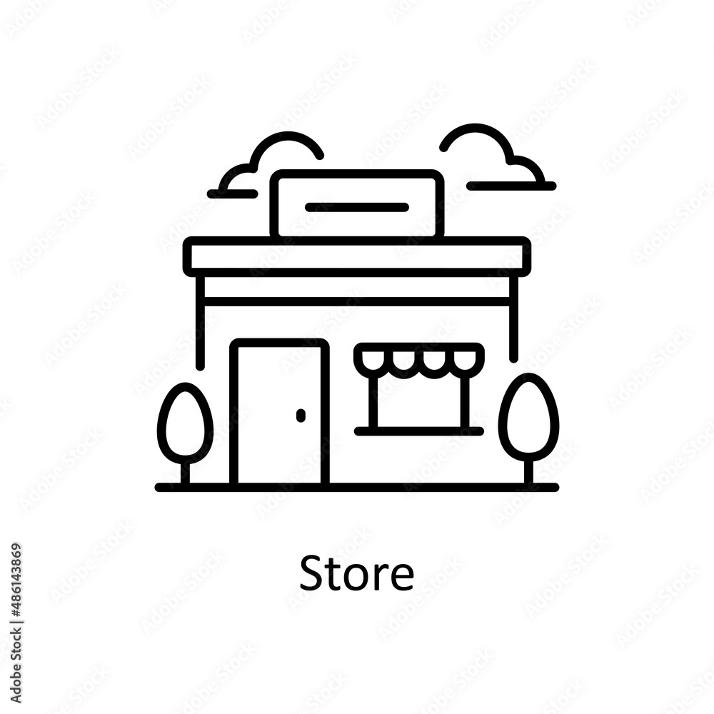 Store vector Outline icon for web isolated on white background EPS 10 file Store vector Outline icon for web isolated on white background EPS 10 file