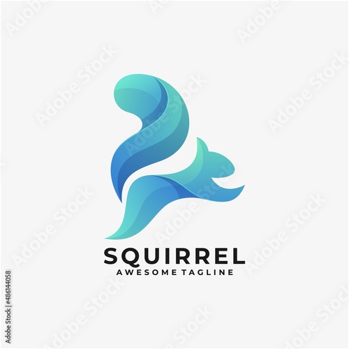 Squirrel colorful logo design template