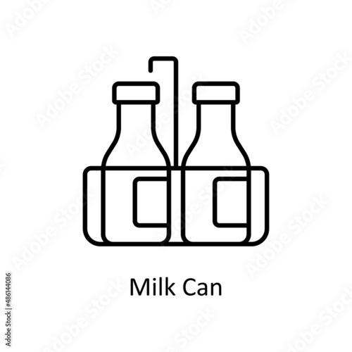 Milk Can vector Outline icon for web isolated on white background EPS 10 file