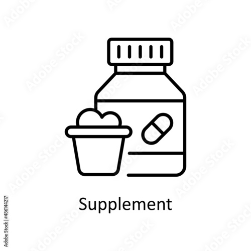 Supplement vector Outline icon for web isolated on white background EPS 10 file
