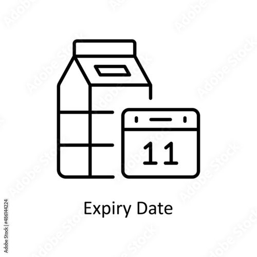 Expiry Date vector Outline icon for web isolated on white background EPS 10 file