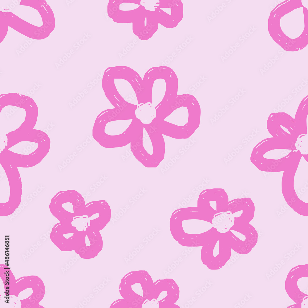 Seamless background gender neutral baby floral pattern. Simple whimsical minimal earthy 2 tone color. Kids nursery wallpaper or boho fashion all over print. Seamless background gender neutral baby floral pattern. Simple whimsical minimal earthy 2 tone color. Kids nursery wallpaper or boho fashion all over print.