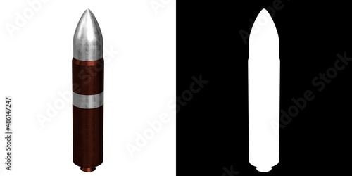 3D rendering illustration of a stylized poseidon c3 missile photo