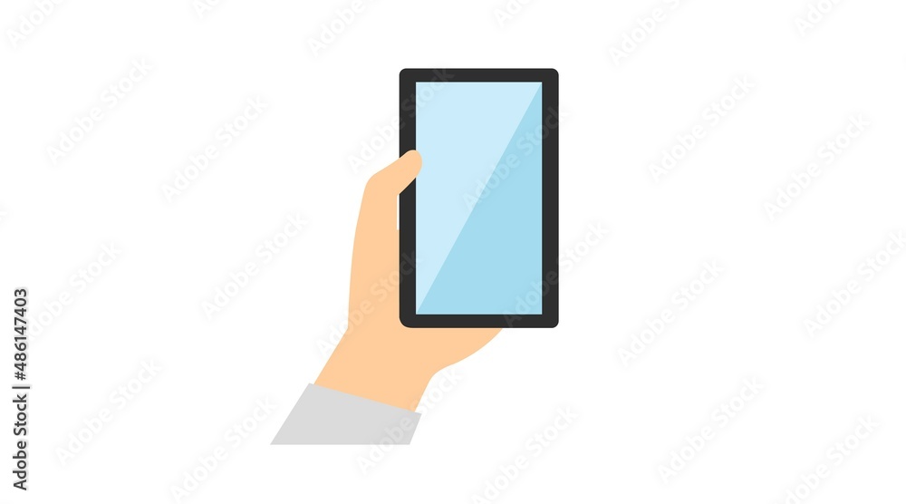 Vector Smartphone in a Hand. Vector isolated flat illustration