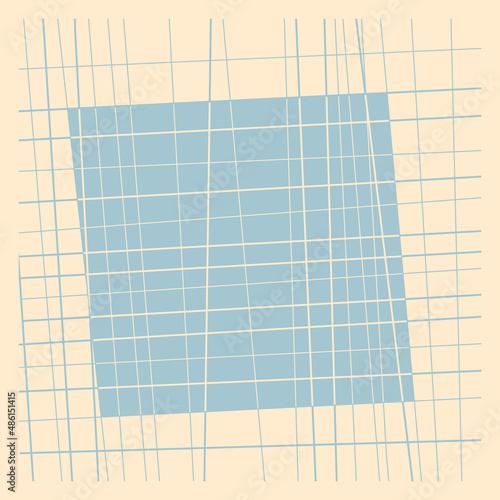 It is a vector abstract background from a heterogeneous grid of straight lines forming a frame along the perimeter of the stain of an incorrect rectangle. The line stain shows a silhouette.