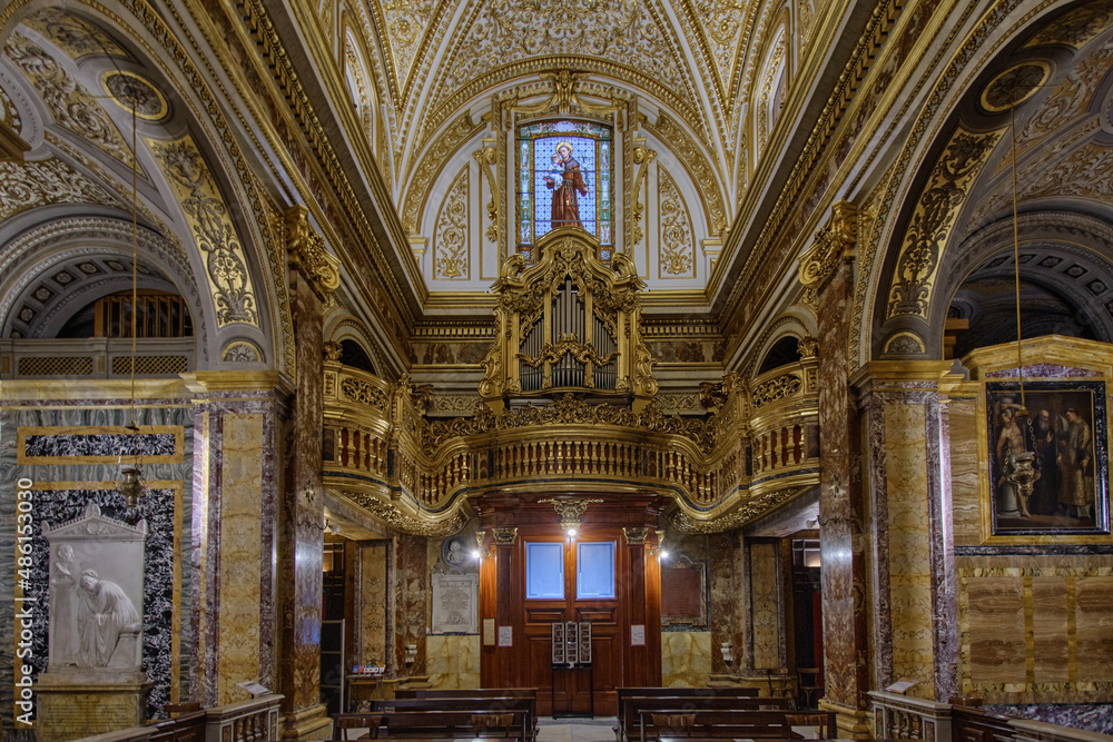The organ of S. Antonio dei Portoghesi church in the Campo Marzio district of Rome	