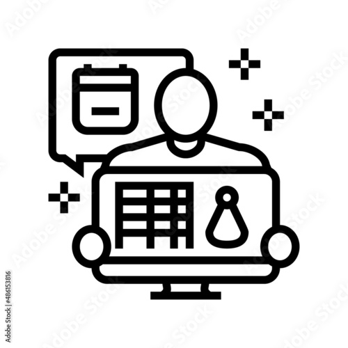 event planner line icon vector. event planner sign. isolated contour symbol black illustration