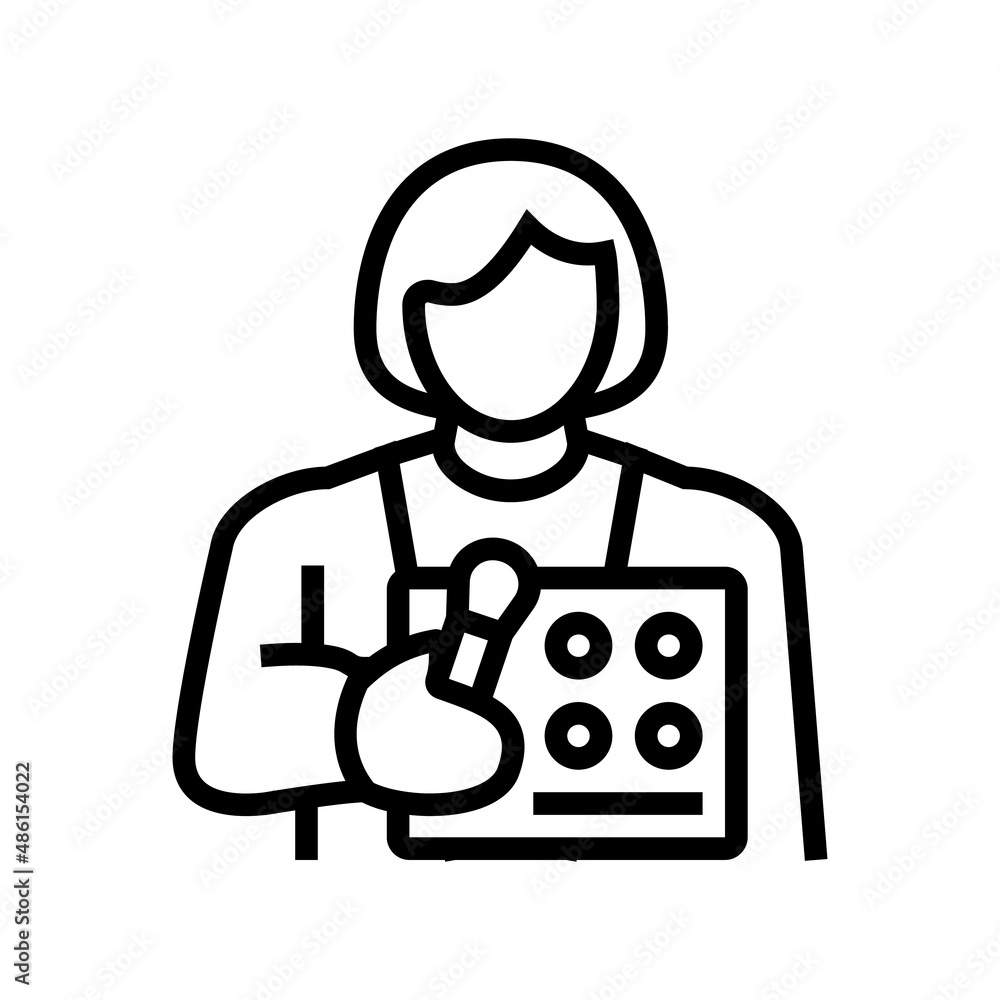 makeup artist line icon vector. makeup artist sign. isolated contour symbol black illustration makeup artist line icon vector. makeup artist sign. isolated contour symbol black illustration