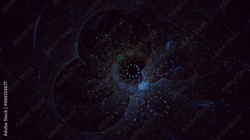 3D rendering abstract blue fractal light background 3D rendering abstract blue fractal light background