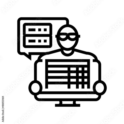 data entry clerk line icon vector. data entry clerk sign. isolated contour symbol black illustration