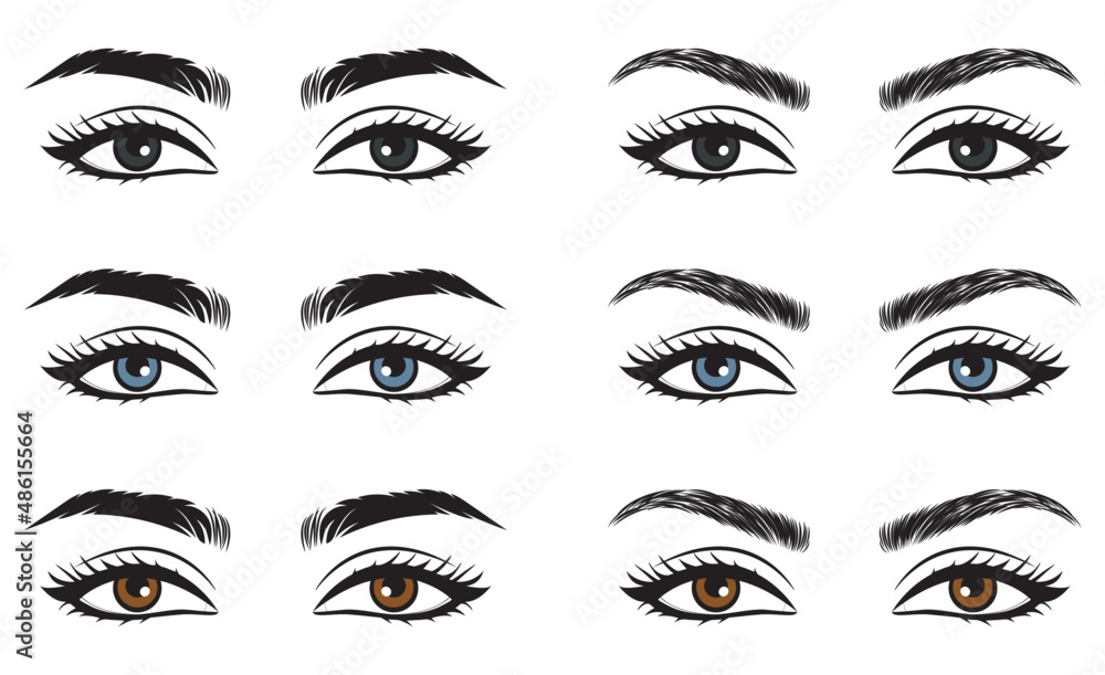 cartoon female eyes drawing