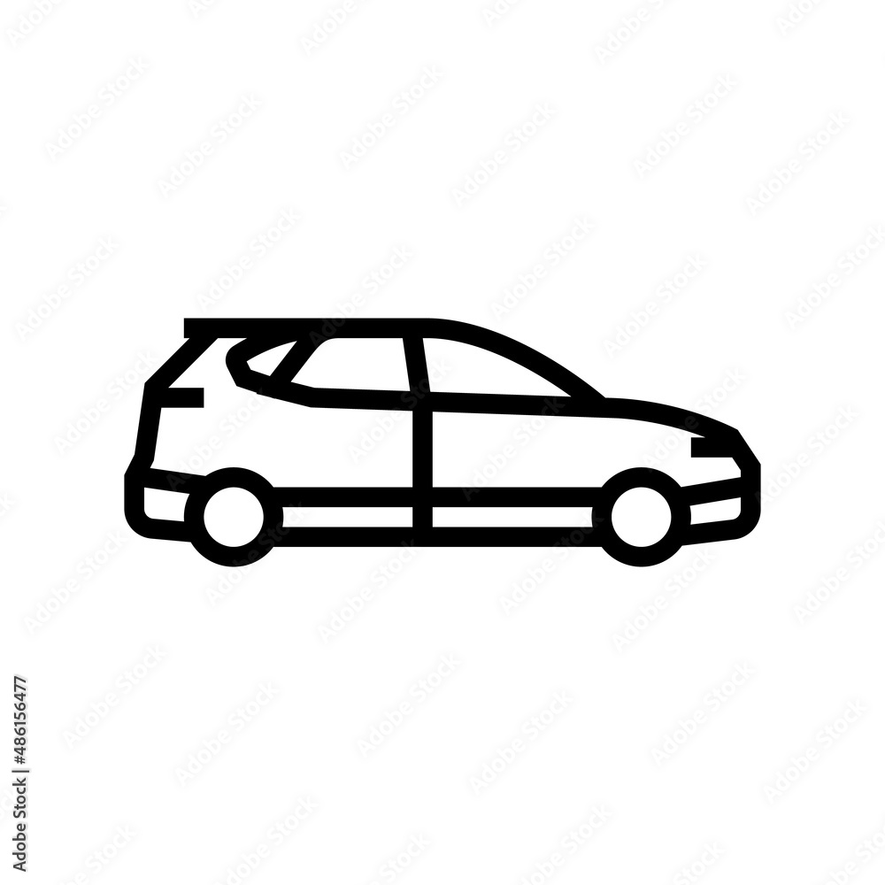 Fototapeta premium car transport line icon vector. car transport sign. isolated contour symbol black illustration