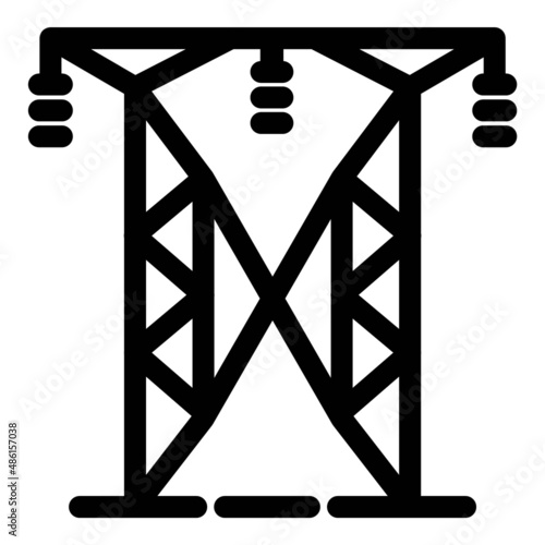 Power Line Flat Icon Isolated On White Background