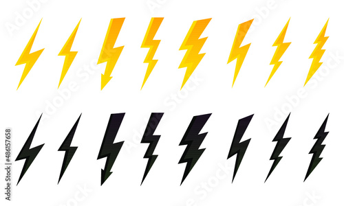 Lightning bolt icons set.Set lightning bolt. Creative vector illustration of thunder and bolt lighting flash icon collection design. Lightning icons symbol - vector. 