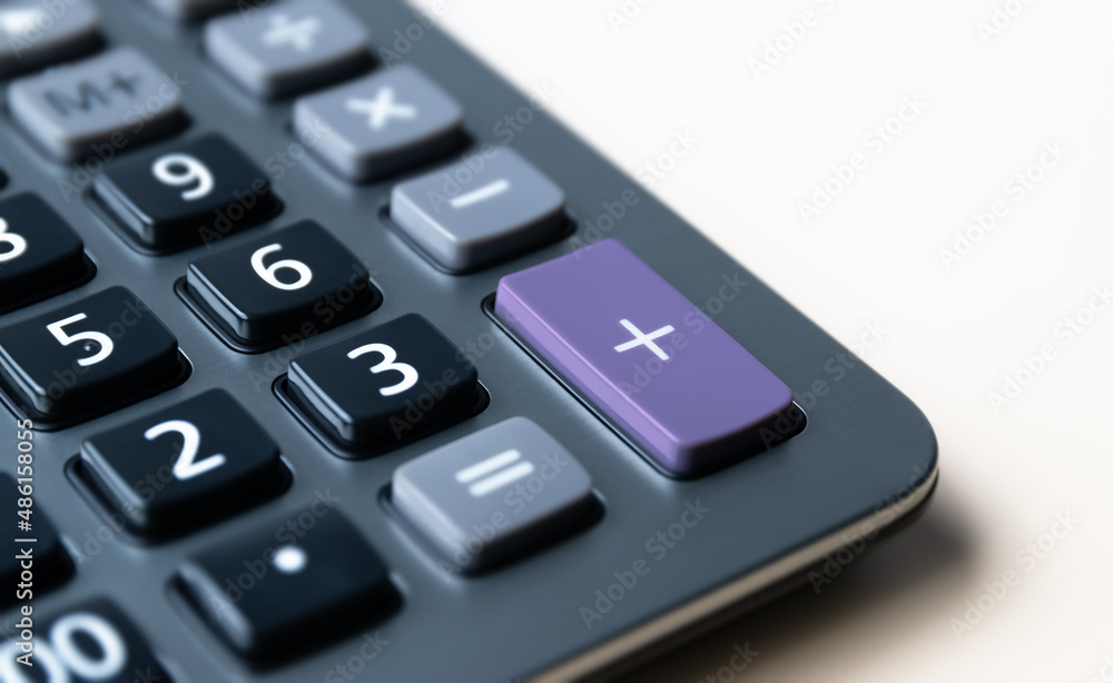 calculator plus button, adding concept in investment calculator plus button, adding concept in investment