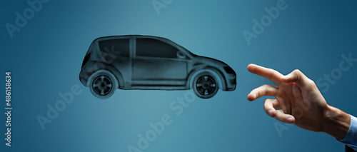 Slika na platnu car illustration web design .afto concept