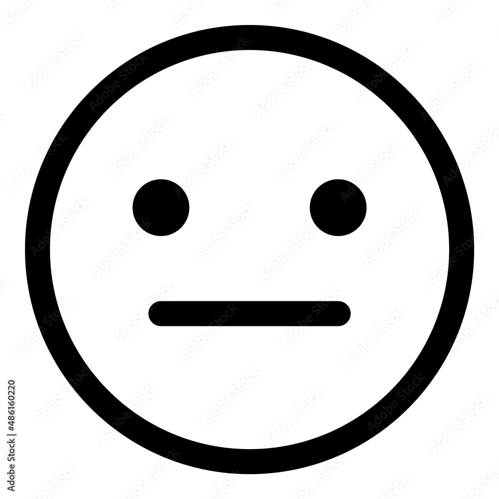 Fototapeta premium Smile Emoji Face Flat Icon Isolated On White Background