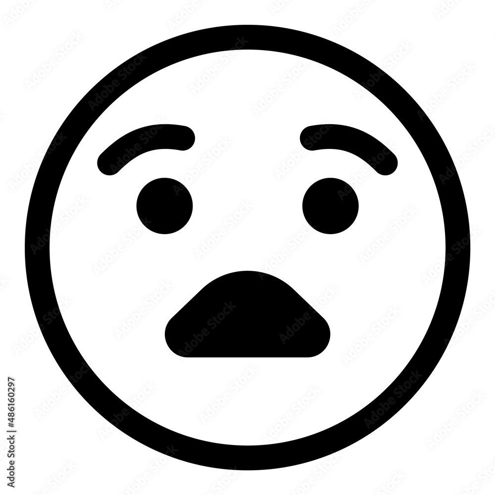 Fototapeta premium Smile Emoji Face Flat Icon Isolated On White Background