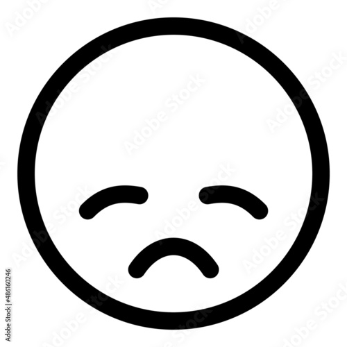 Smile Emoji Face Flat Icon Isolated On White Background