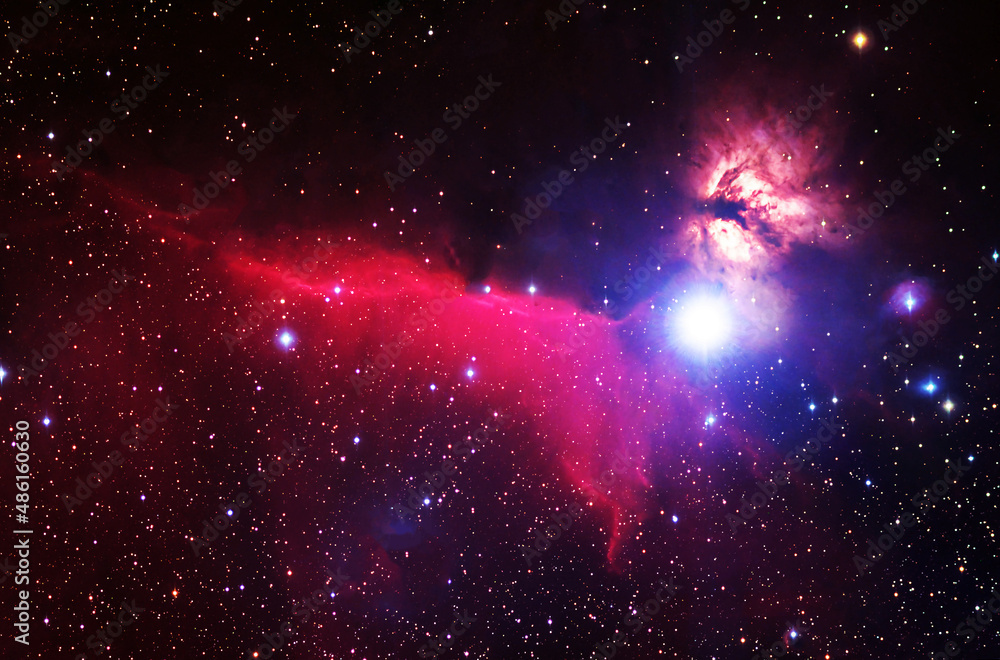 Bright space nebula with stars. Elements of this image furnished by NASA
