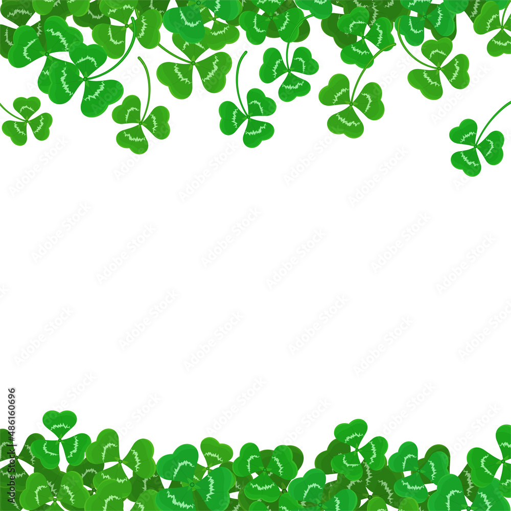 Patricks day background of three leaf clover