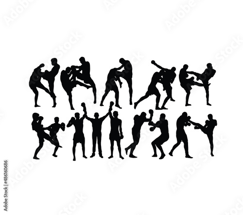 Free Boxing Silhouettes, art vector design