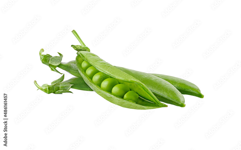 Fresh green peas isolated on a white background Fresh green peas isolated on a white background