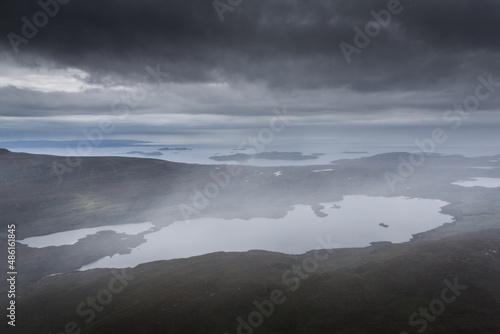 fog over the mountains Cairngorms National Park Scotland 