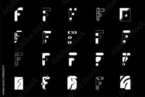 Logo set with letter f for your brand.
