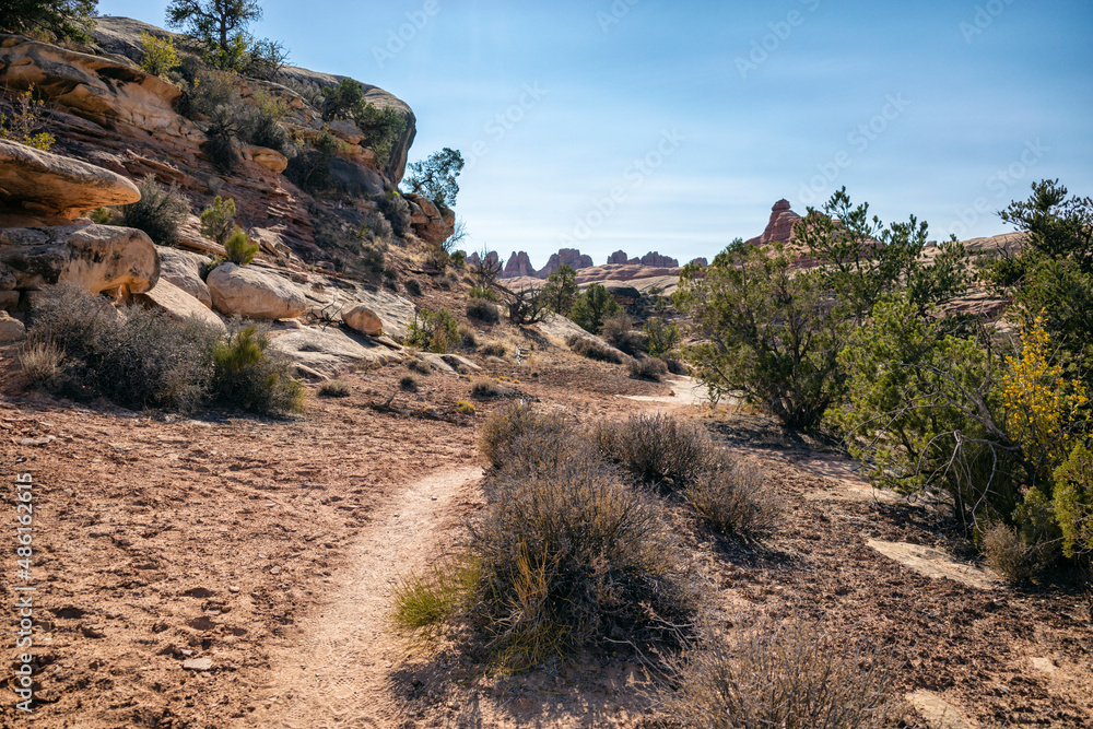 Fototapeta premium Hiking trail in Canyonlands National Park, Utah