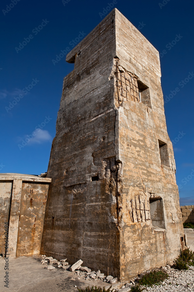 Derelict WWII Gun Turret in Kalkara, Malta Derelict WWII Gun Turret in Kalkara, Malta