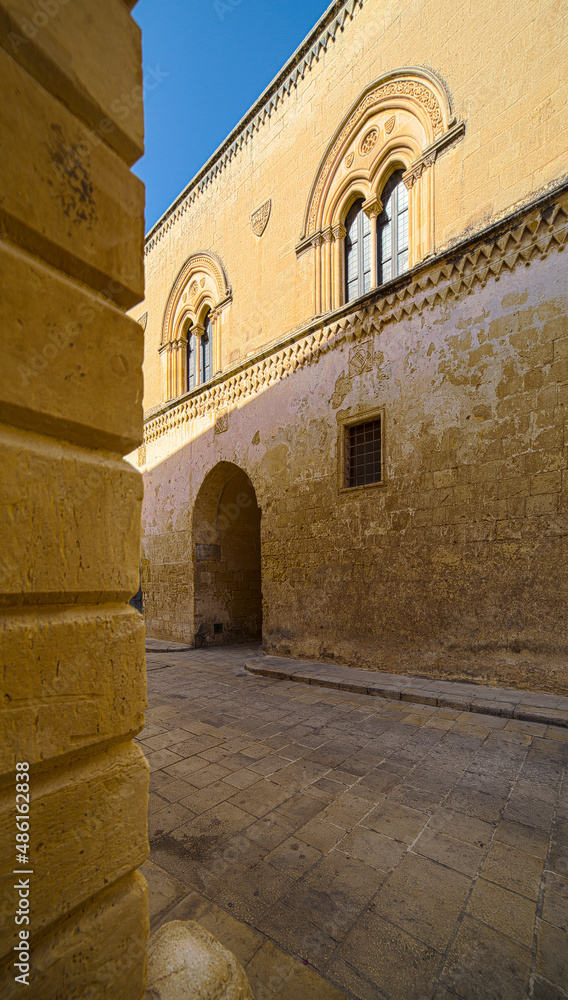 Norman Gothic Windows in Mdina in Malta