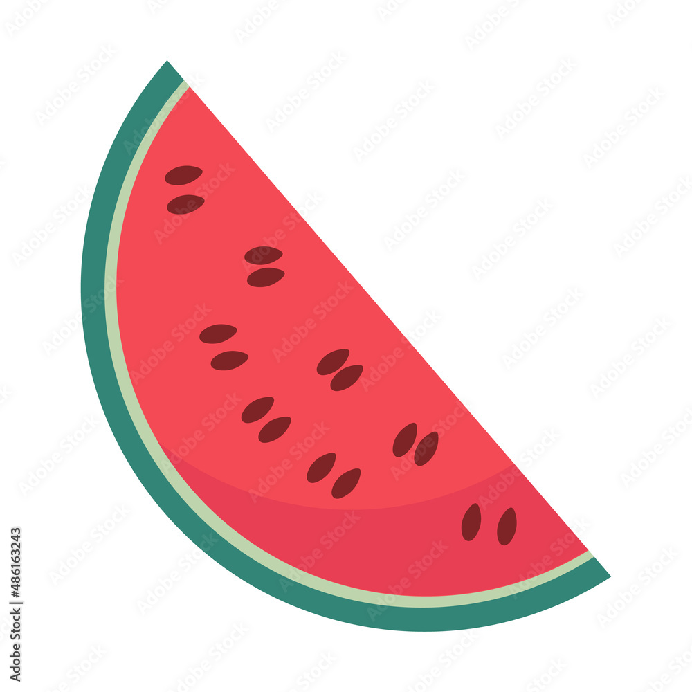 Watermelon slice on white background for dessert menu Watermelon slice on white background for dessert menu