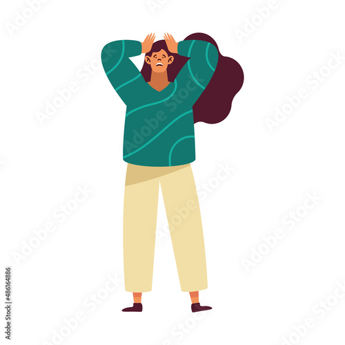 stressed woman gesturing