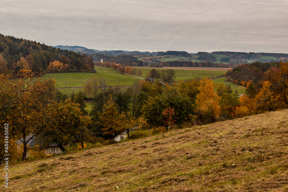 Autumn view of a landscape near Letohrad, Czech Republic