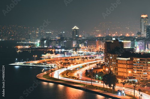 night view of the city of izmir