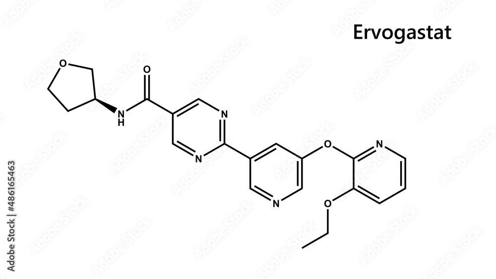 Ervogastat (previously PF 06865571) is an orally available small molecule of diacylglycerol O-acyltransferase 2 (DGAT2) inhibitor being developed by Pfizer Ervogastat (previously PF 06865571) is an orally available small molecule of diacylglycerol O-acyltransferase 2 (DGAT2) inhibitor being developed by Pfizer