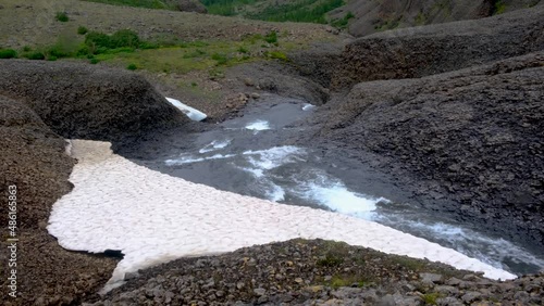 View on a waterfall at Putorana plateau