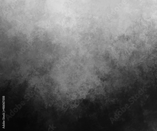 Dark gray painting background grey abstract texture with gradient textured surface with grimy black bottom and light misty top, paint grunge backdrop