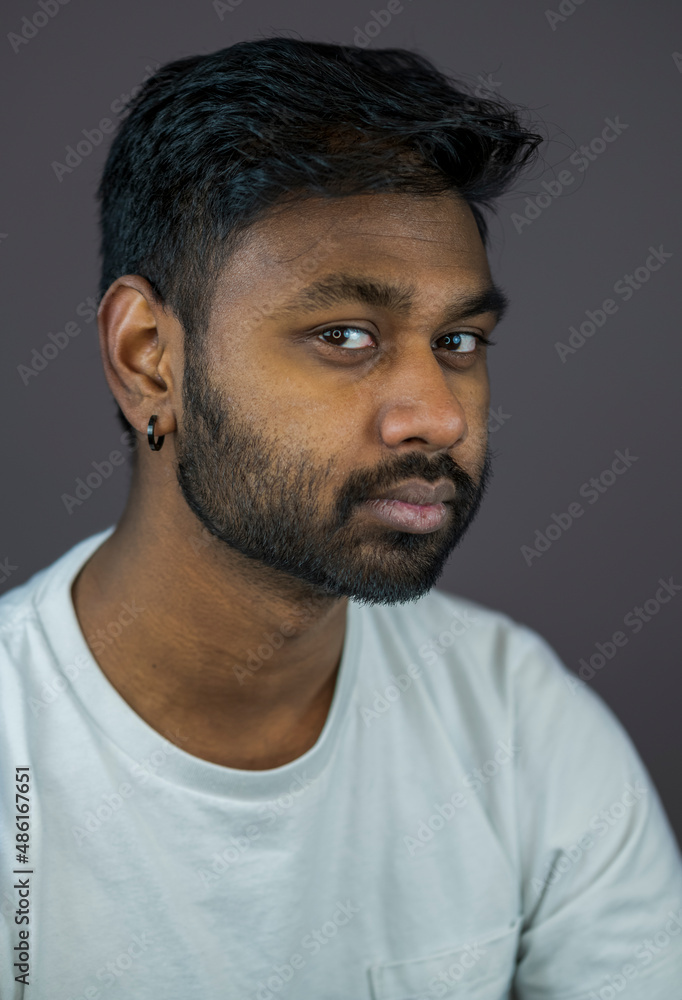 Fototapeta premium Portrait of Man Taking Professional Headshots