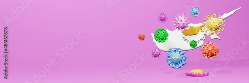 3d rendering of the spread of the covid 19 or corona virus in Cyprus for displaying data on websites and social media