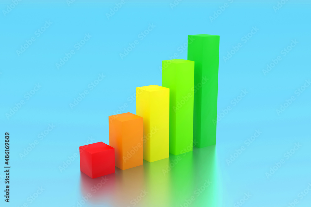 Business graph or bar chart diagram. Growth business financial concept. 3d render. Business graph or bar chart diagram. Growth business financial concept. 3d render.