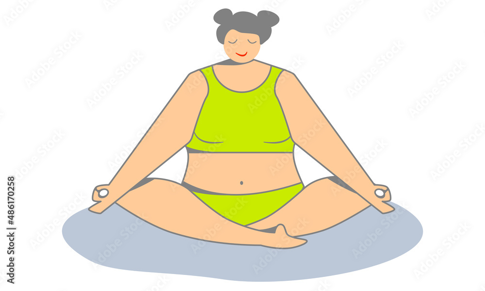 yoga woman bodypositive lotus position yoga woman bodypositive lotus position