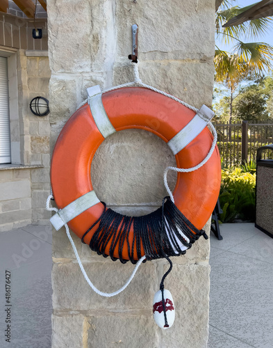 lifesaver for swimming pool in orange