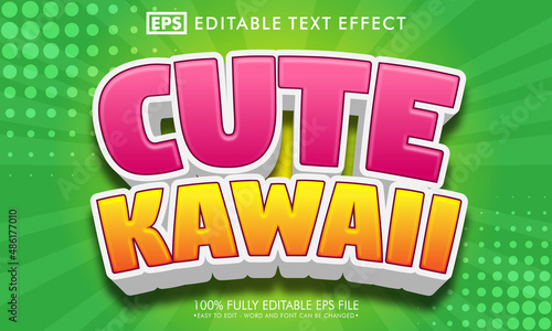 Cute cartoon 3d editable text effect