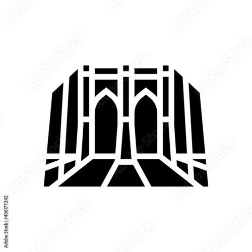 brooklyn bridge glyph icon vector. brooklyn bridge sign. isolated contour symbol black illustration